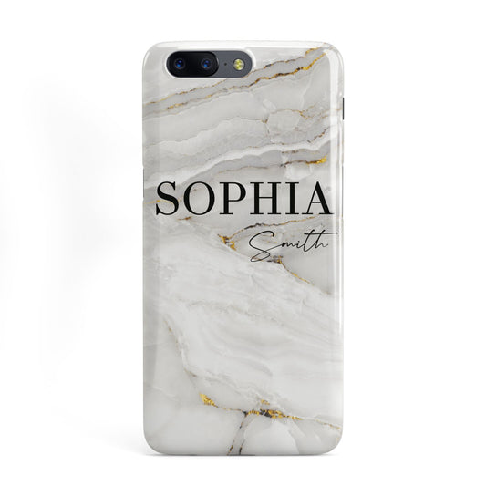 White And Gold Marble OnePlus Case