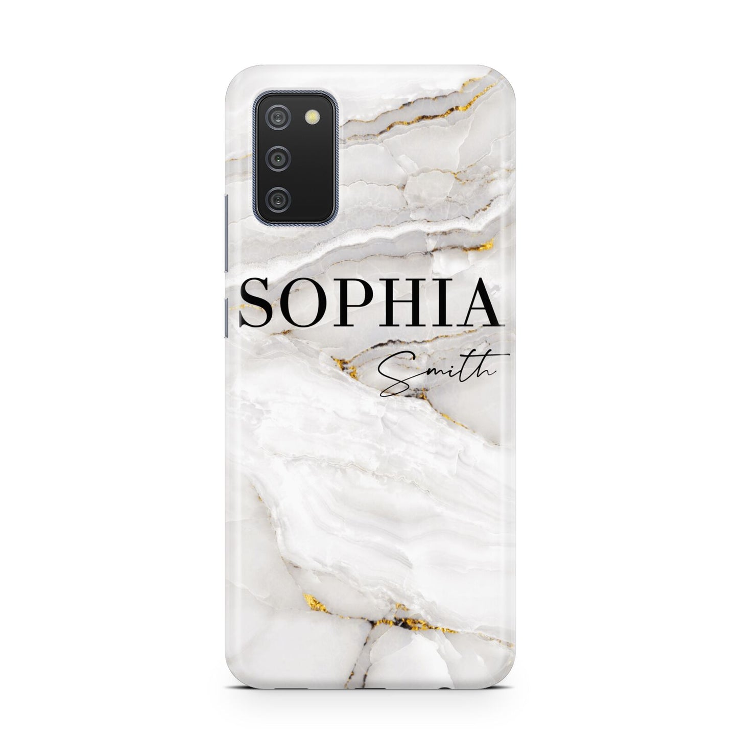 White And Gold Marble Samsung A02s Case