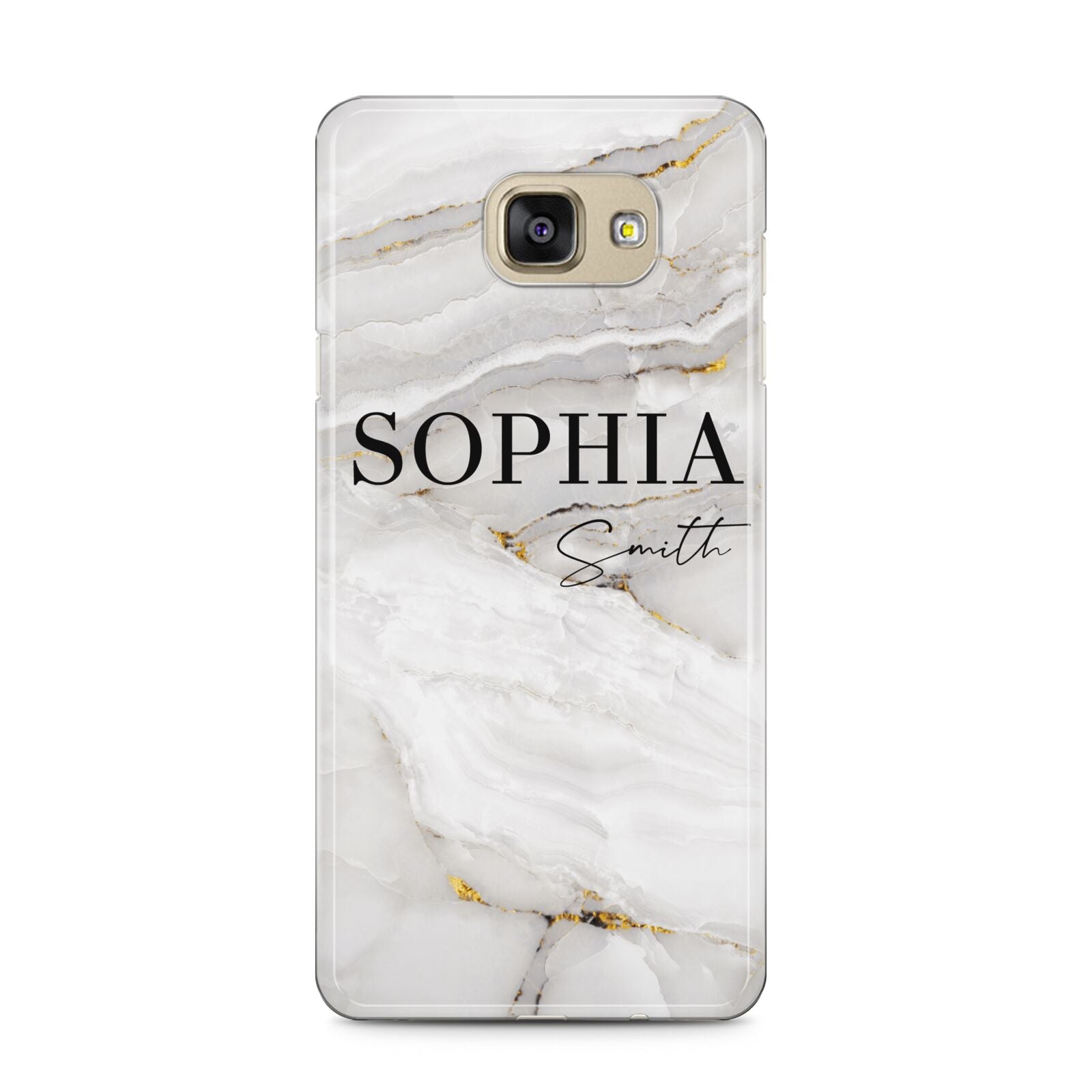 White And Gold Marble Samsung Galaxy A5 2016 Case on gold phone