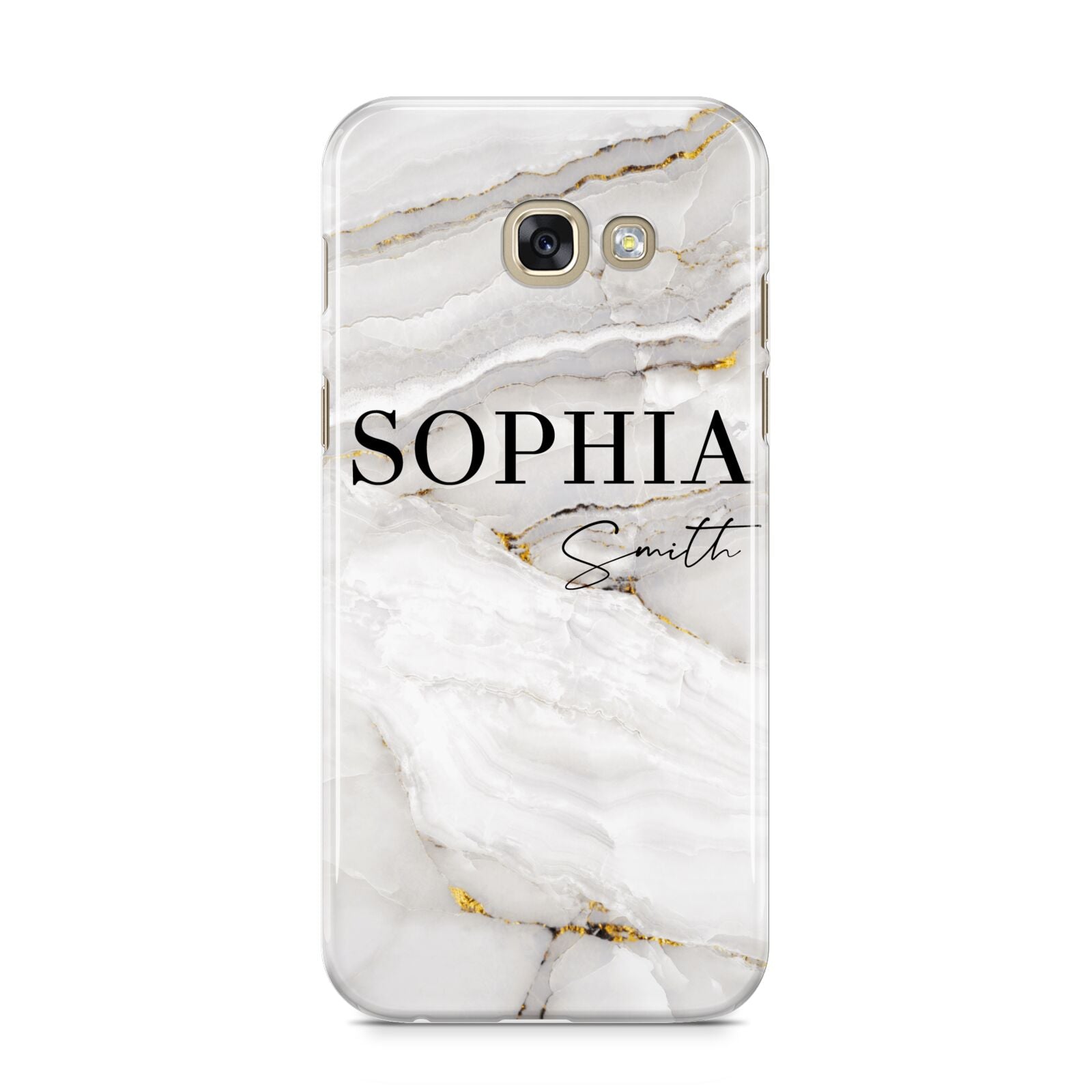 White And Gold Marble Samsung Galaxy A5 2017 Case on gold phone