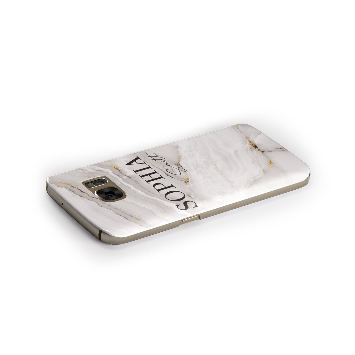 White And Gold Marble Samsung Galaxy Case Side Close Up