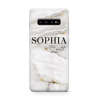 White And Gold Marble Samsung Galaxy S10 Case