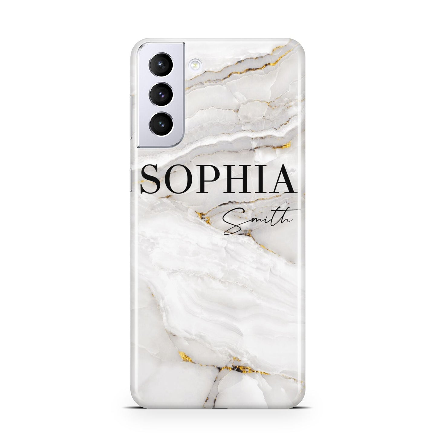 White And Gold Marble Samsung S21 Plus Case