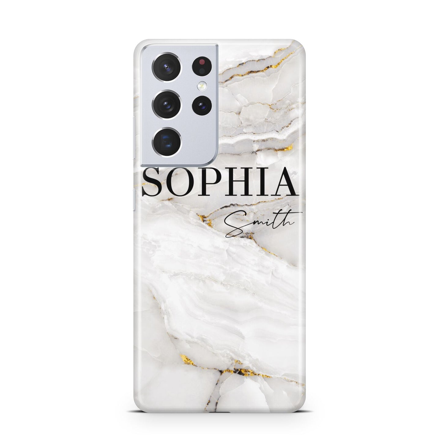 White And Gold Marble Samsung S21 Ultra Case