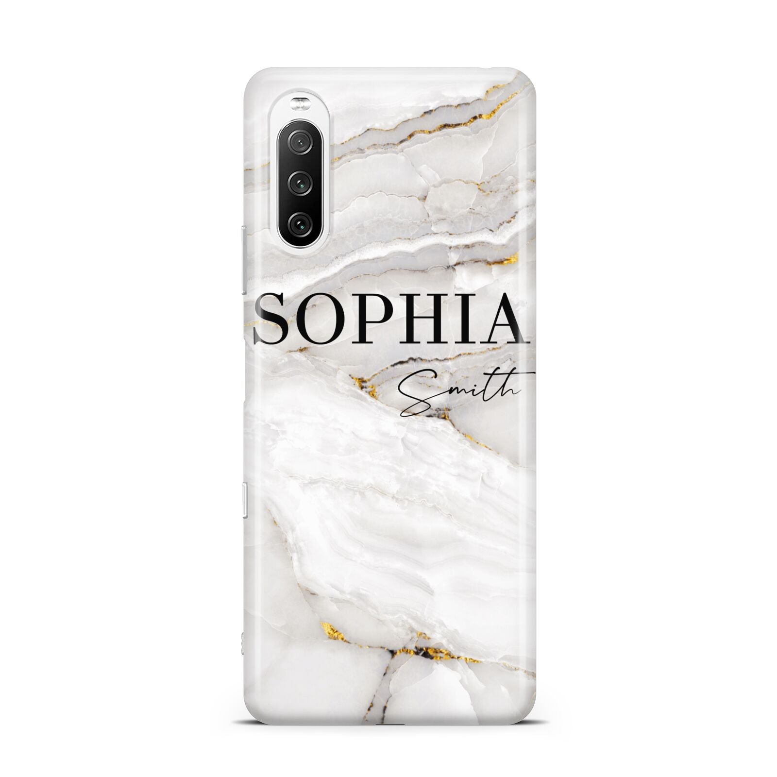 White And Gold Marble Sony Xperia 10 III Case