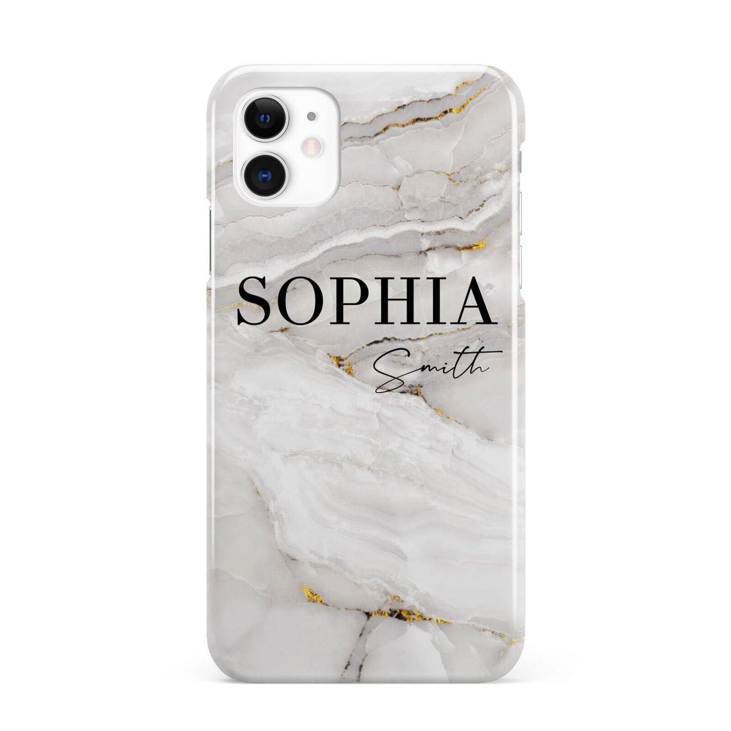 White And Gold Marble iPhone 11 3D Snap Case