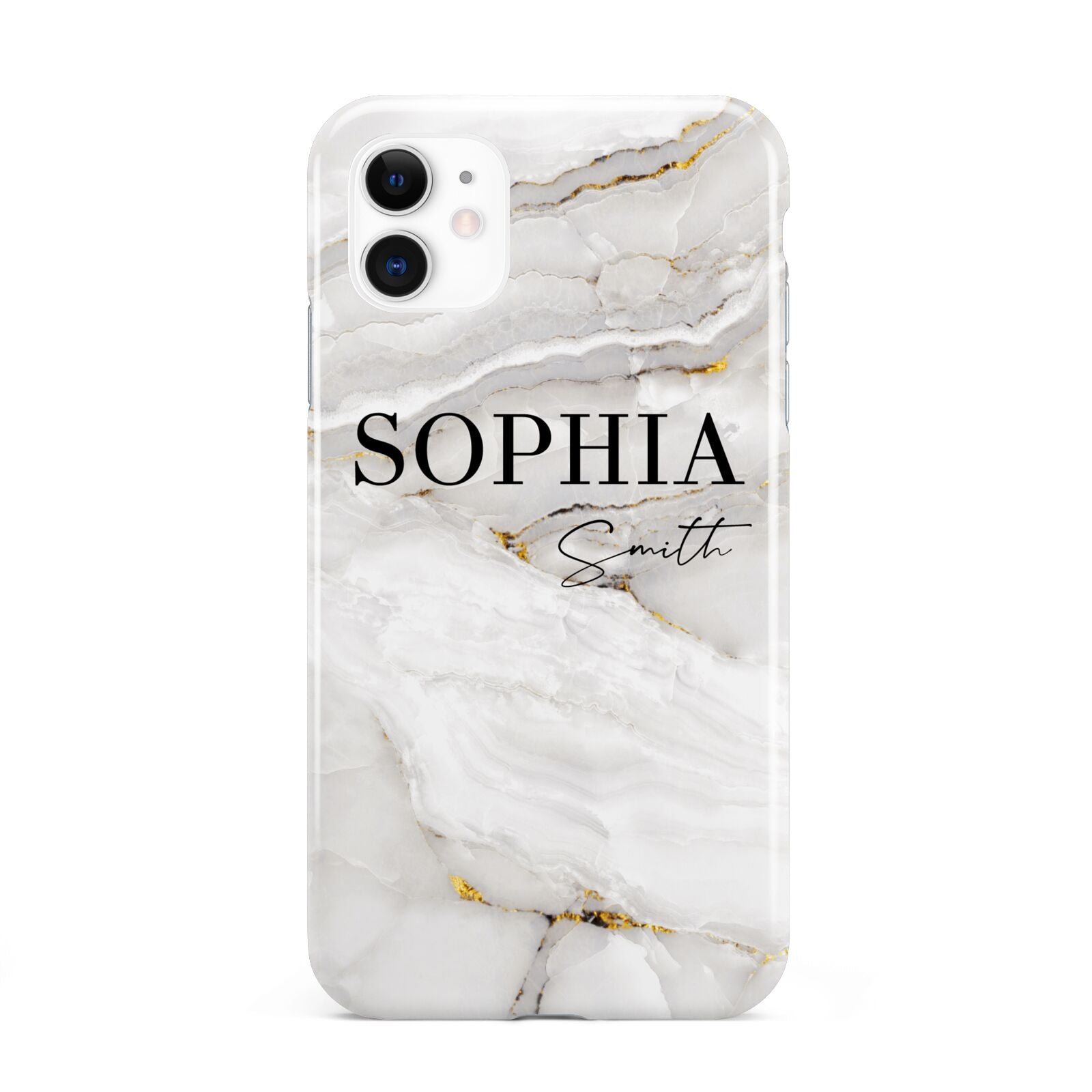 White And Gold Marble iPhone 11 3D Tough Case