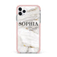 White And Gold Marble iPhone 11 Pro Max Impact Pink Edge Case