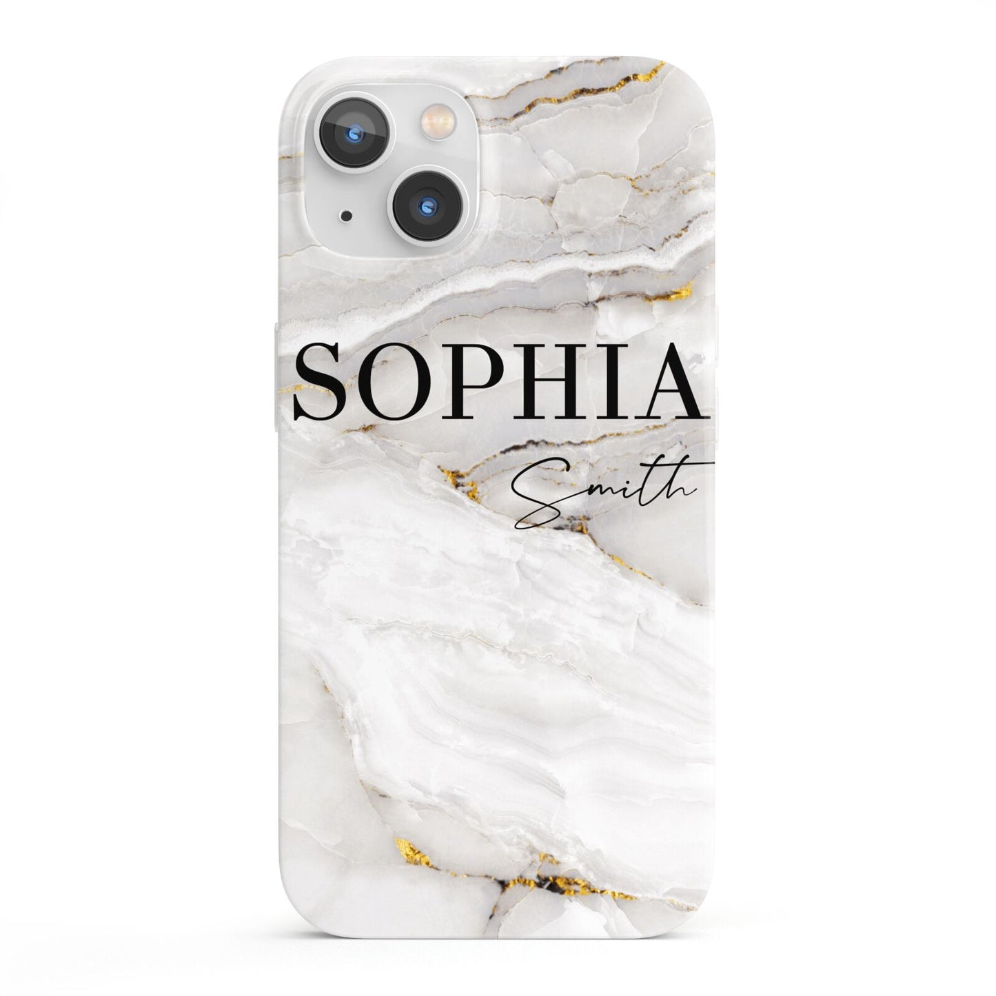 White And Gold Marble iPhone 13 Full Wrap 3D Snap Case