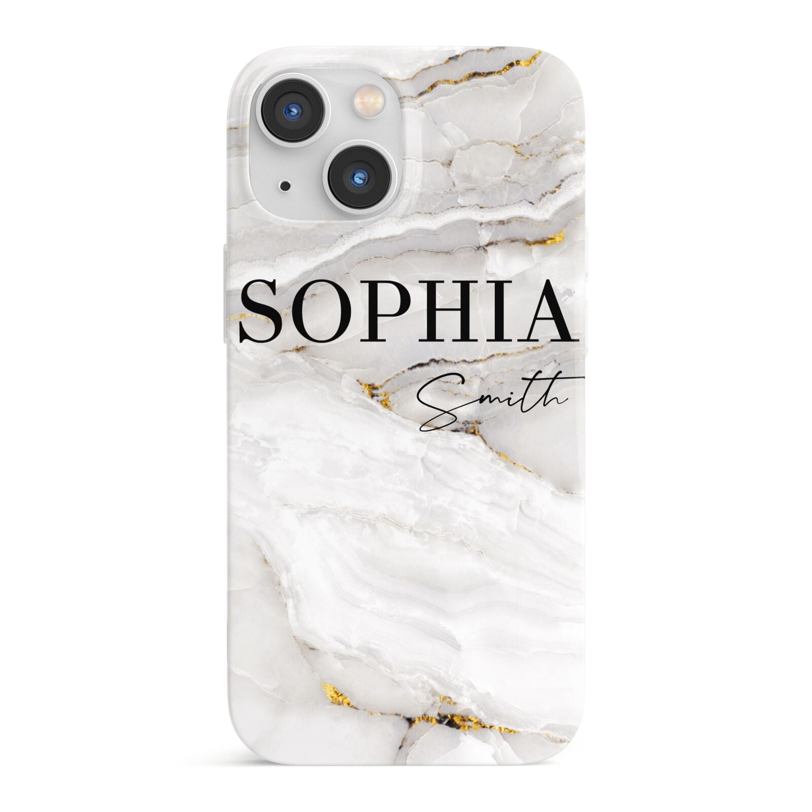 White And Gold Marble iPhone 13 Mini Full Wrap 3D Snap Case