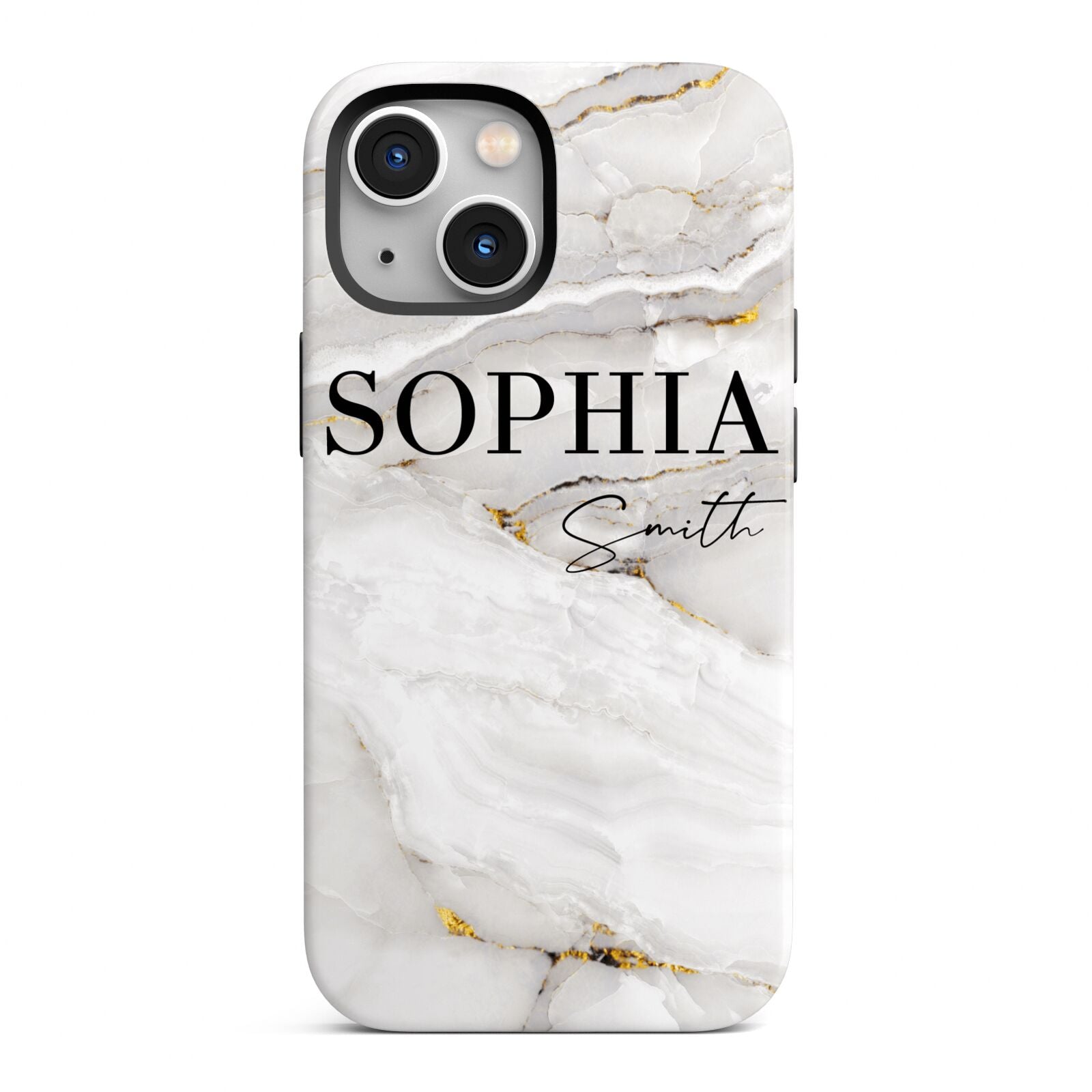White And Gold Marble iPhone 13 Mini Full Wrap 3D Tough Case