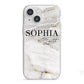 White And Gold Marble iPhone 13 Mini TPU Impact Case with White Edges
