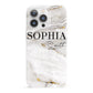 White And Gold Marble iPhone 13 Pro Full Wrap 3D Snap Case