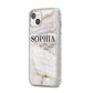White And Gold Marble iPhone 14 Plus Glitter Tough Case Starlight Angled Image