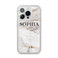 White And Gold Marble iPhone 14 Pro Glitter Tough Case Silver
