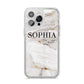 White And Gold Marble iPhone 14 Pro Max Glitter Tough Case Silver