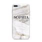 White And Gold Marble iPhone 7 Plus Bumper Case on Silver iPhone