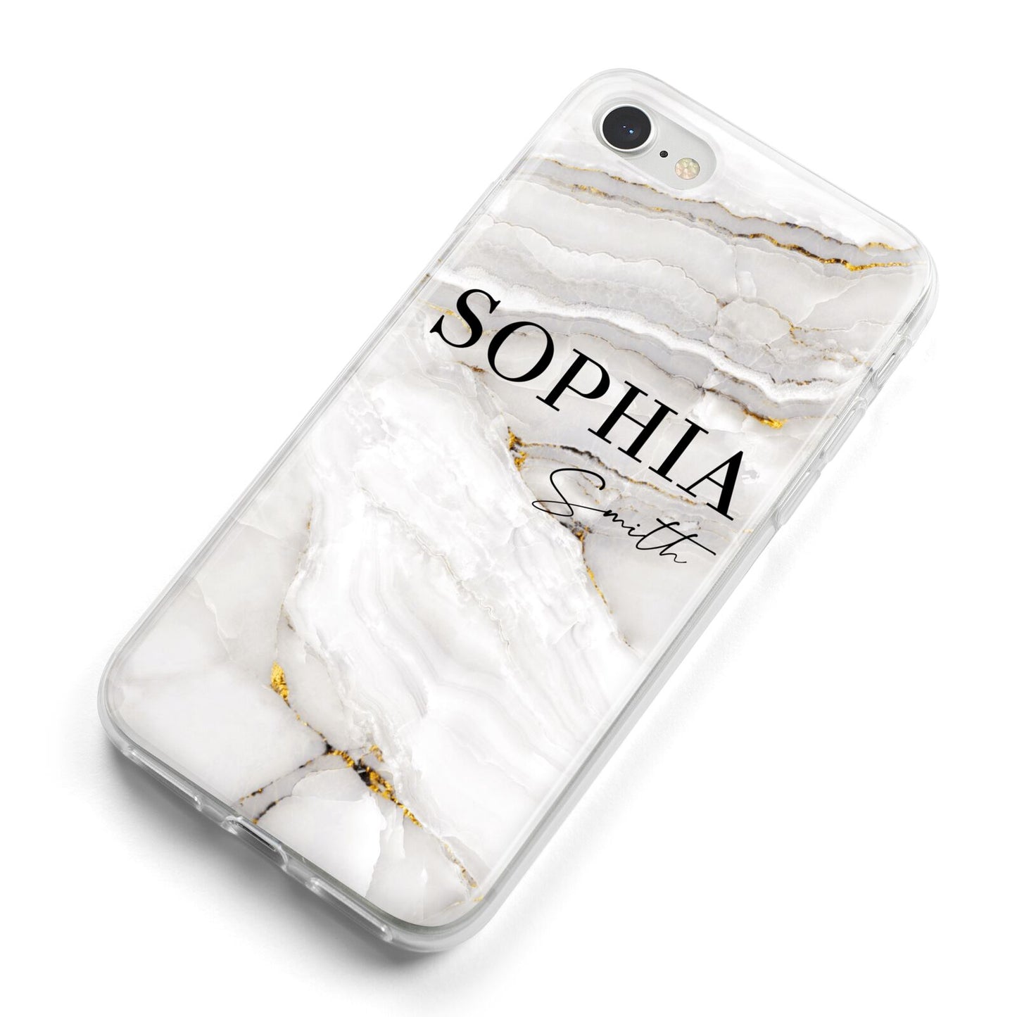 White And Gold Marble iPhone 8 Bumper Case on Silver iPhone Alternative Image