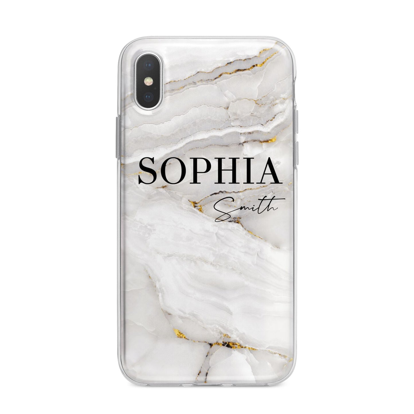 White And Gold Marble iPhone X Bumper Case on Silver iPhone Alternative Image 1