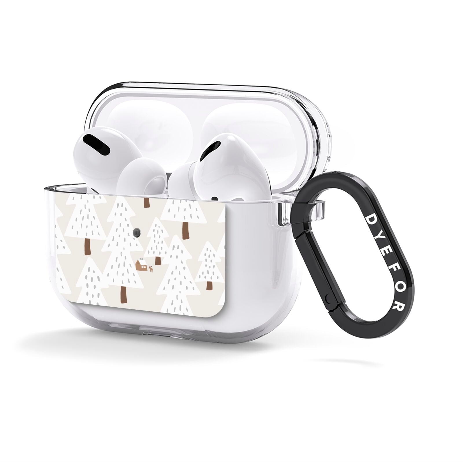 White Christmas Forest AirPods Clear Case 3rd Gen Side Image