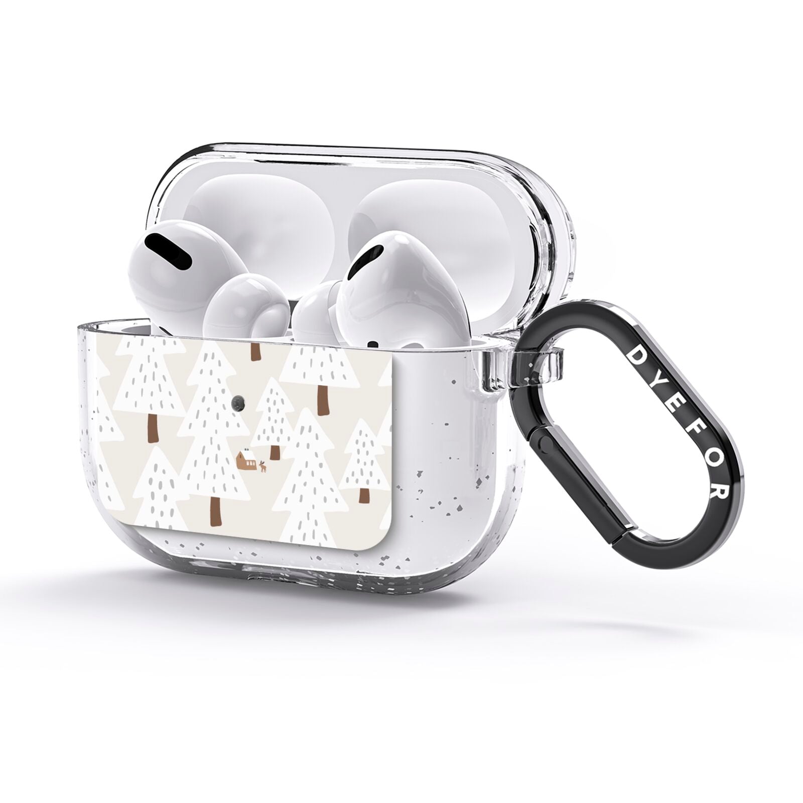 White Christmas Forest AirPods Glitter Case 3rd Gen Side Image