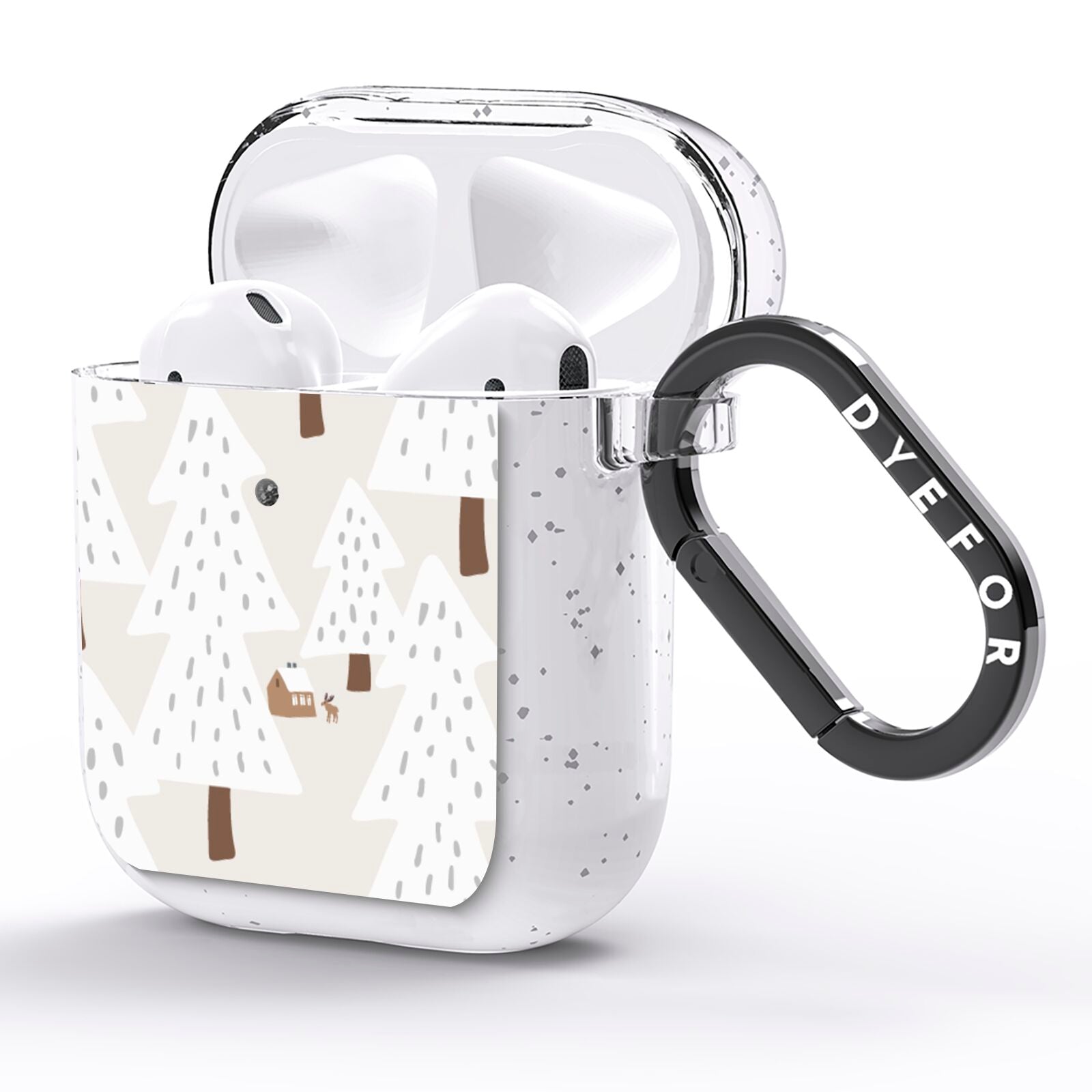 White Christmas Forest AirPods Glitter Case Side Image