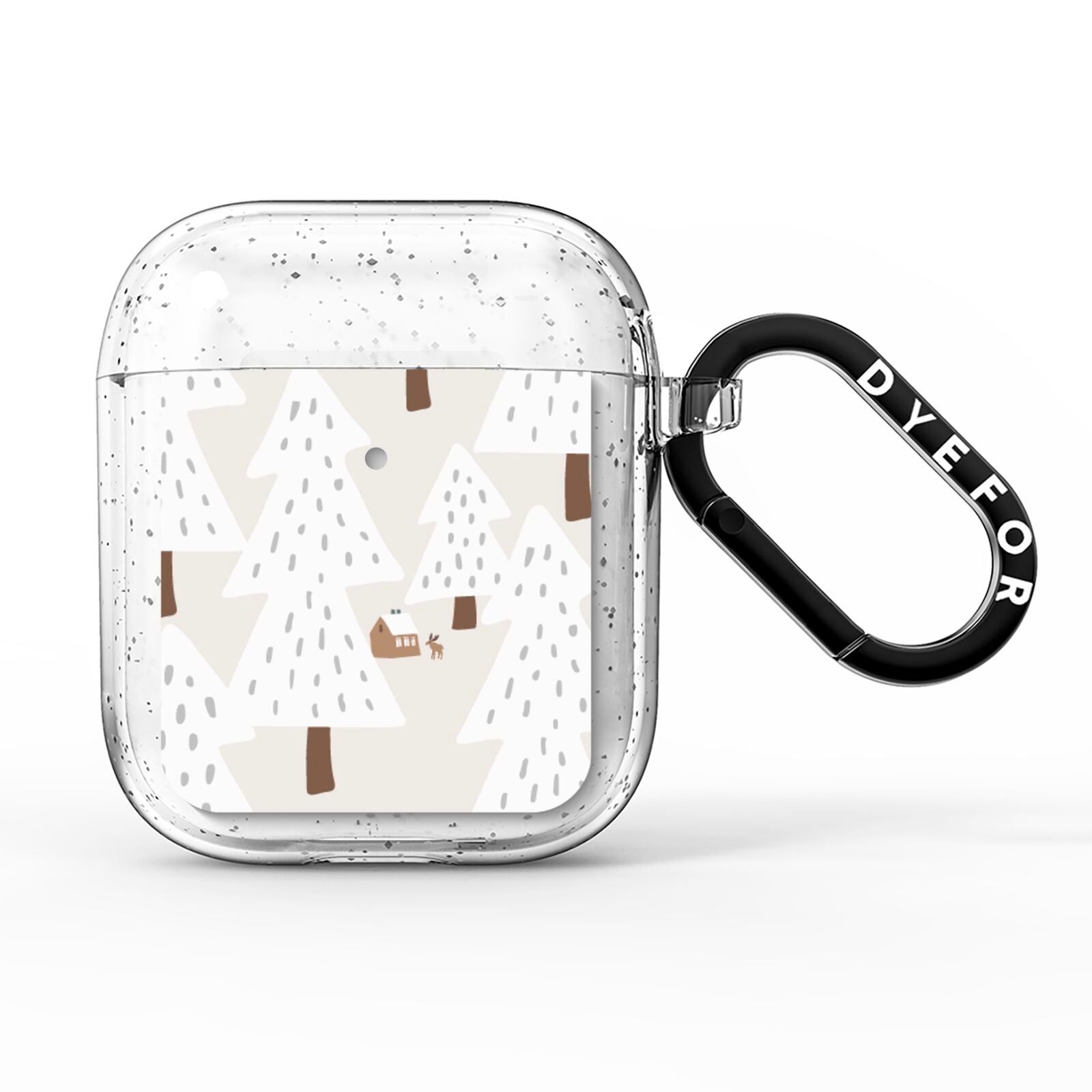 White Christmas Forest AirPods Glitter Case