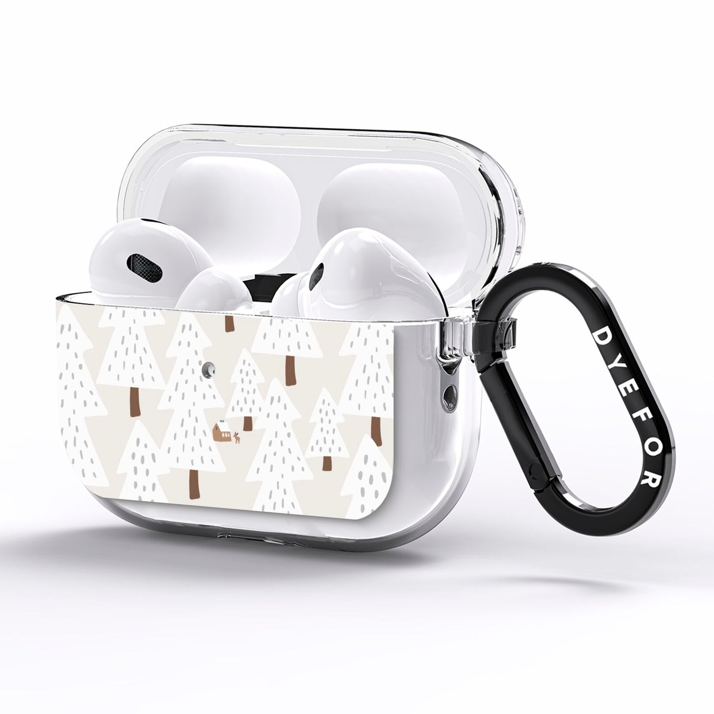 White Christmas Forest AirPods Pro Clear Case Side Image