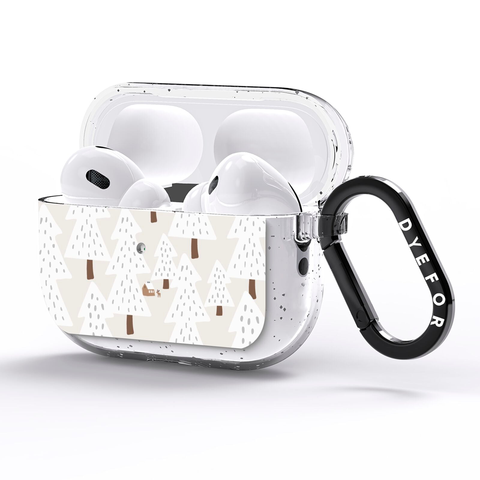 White Christmas Forest AirPods Pro Glitter Case Side Image