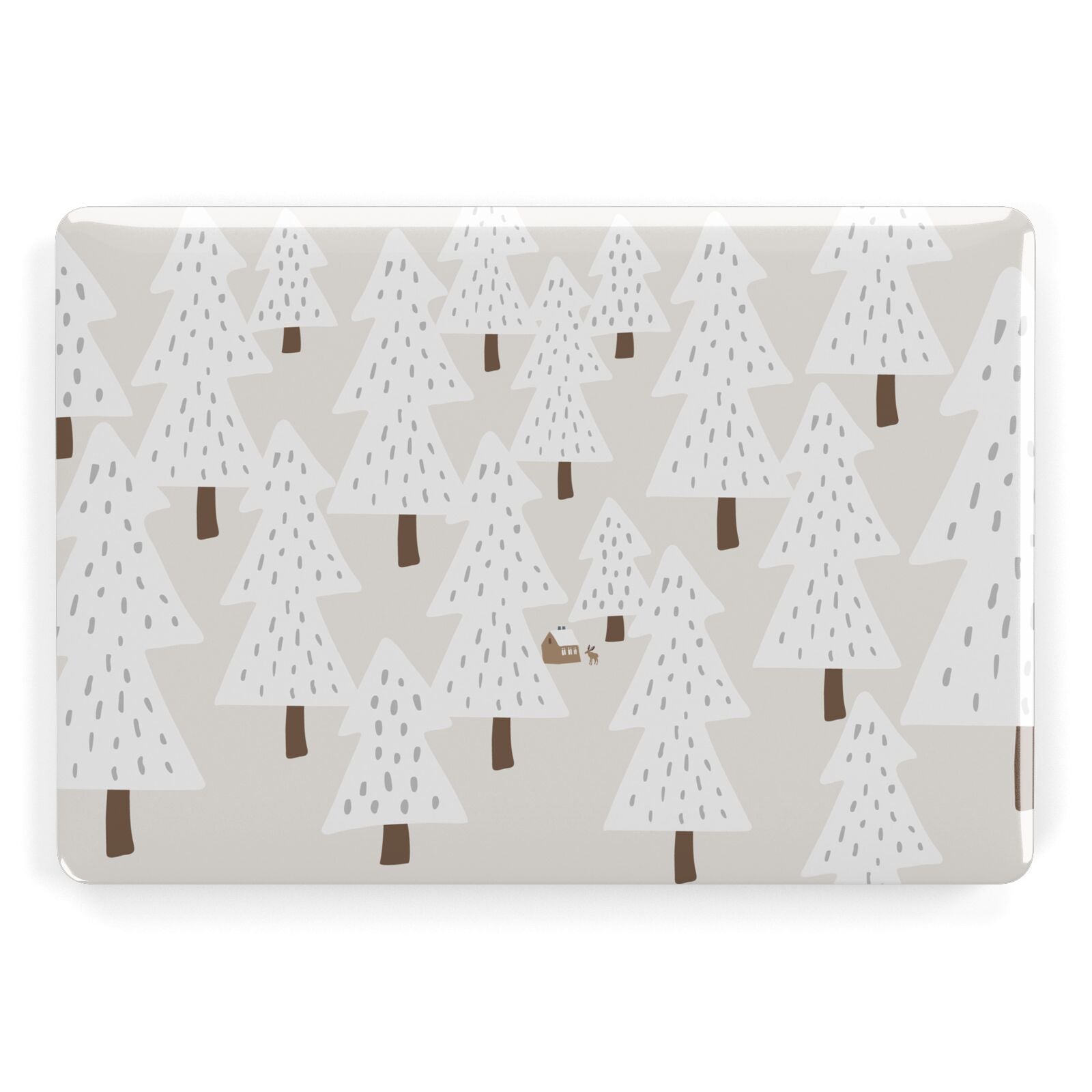 White Christmas Forest Apple MacBook Case