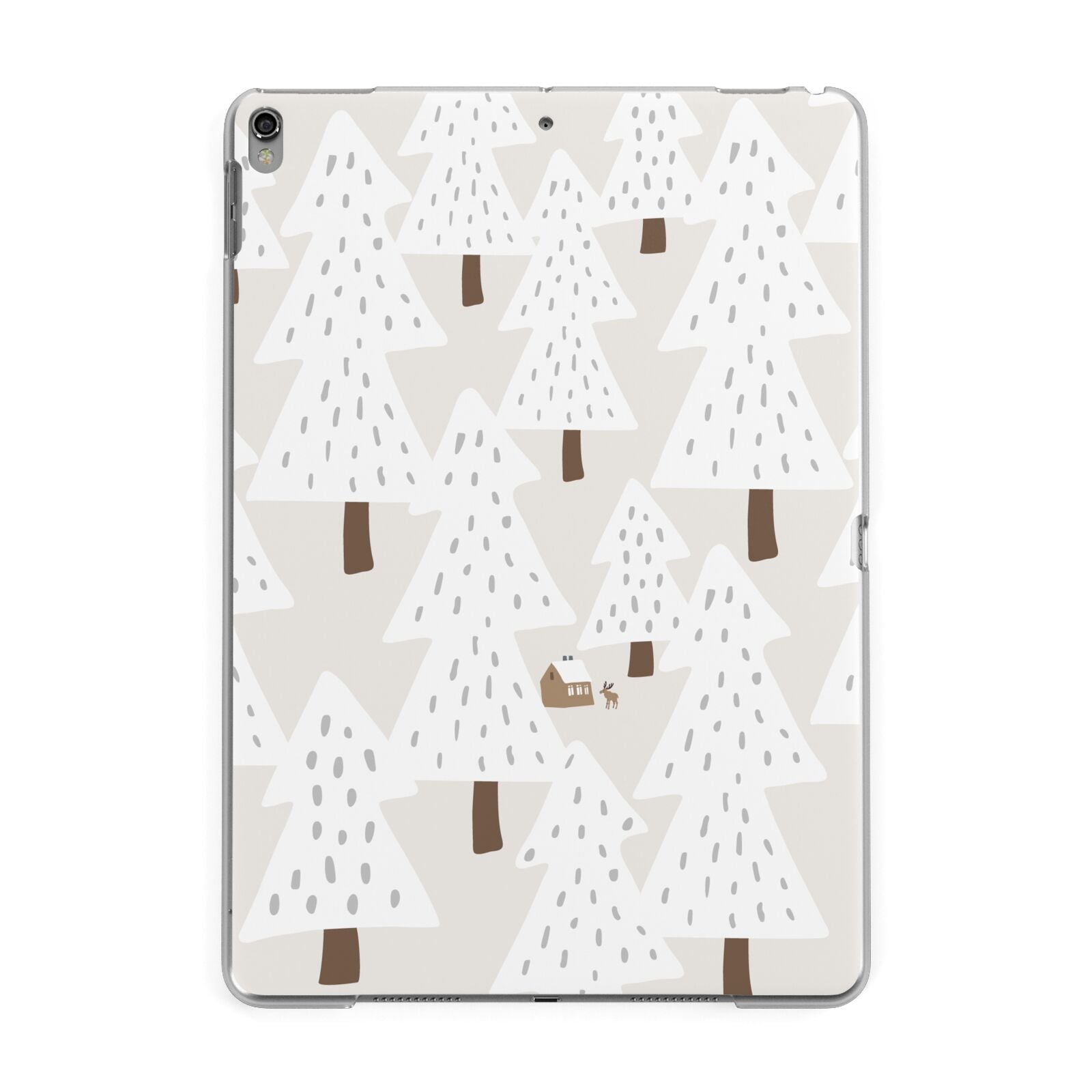 White Christmas Forest Apple iPad Grey Case