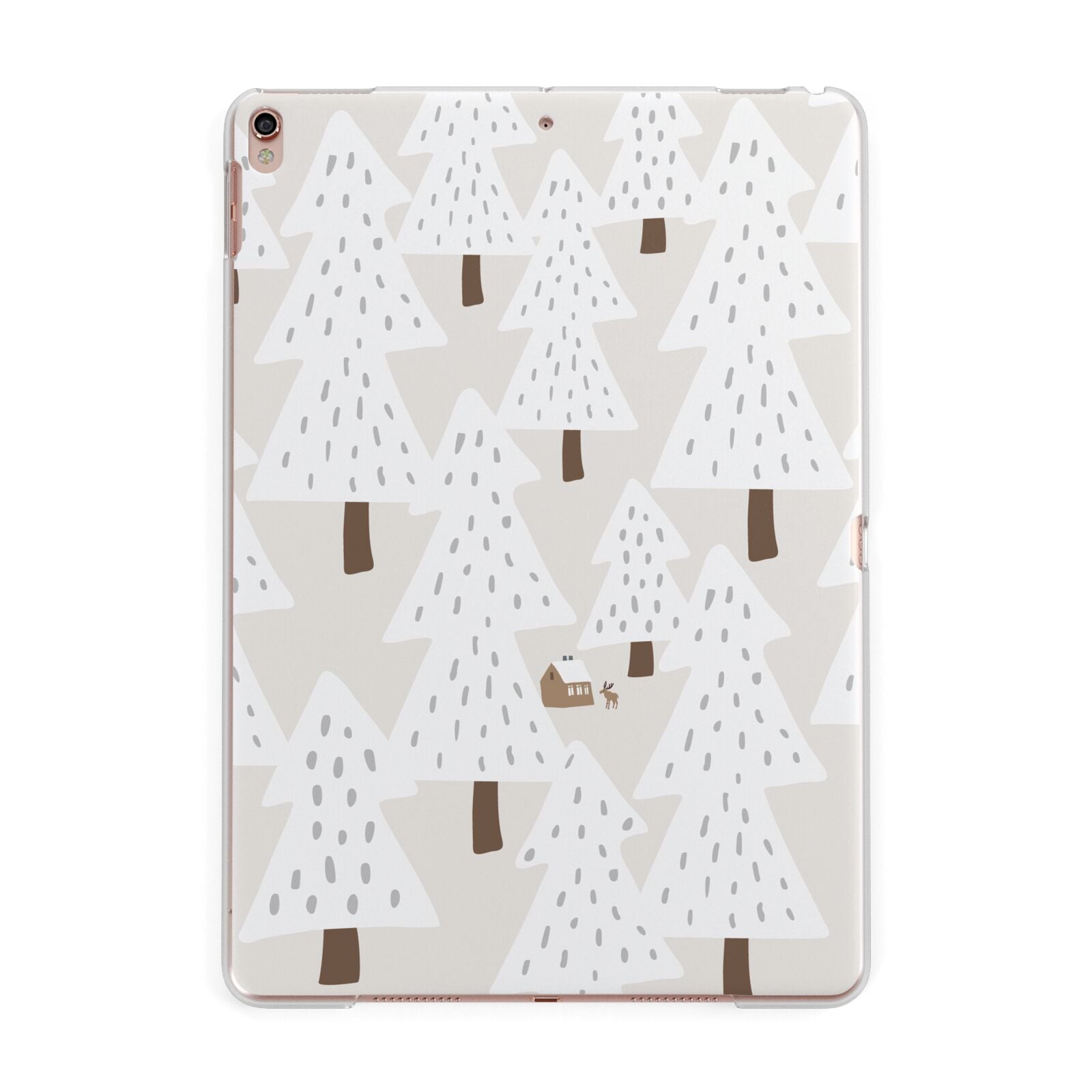 White Christmas Forest Apple iPad Rose Gold Case