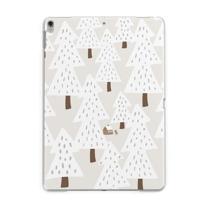 White Christmas Forest Apple iPad Silver Case