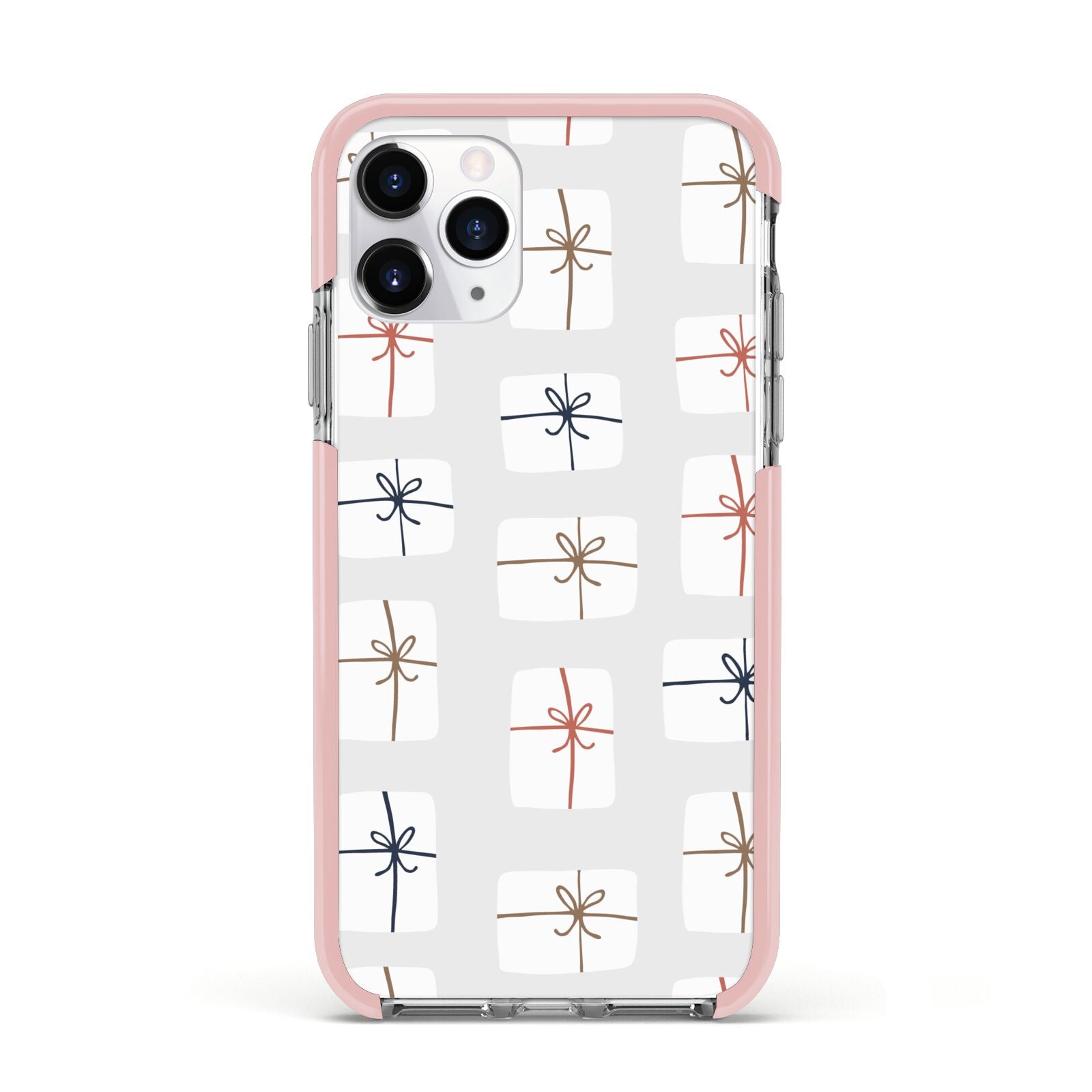 White Christmas Forest Apple iPhone 11 Pro in Silver with Pink Impact Case