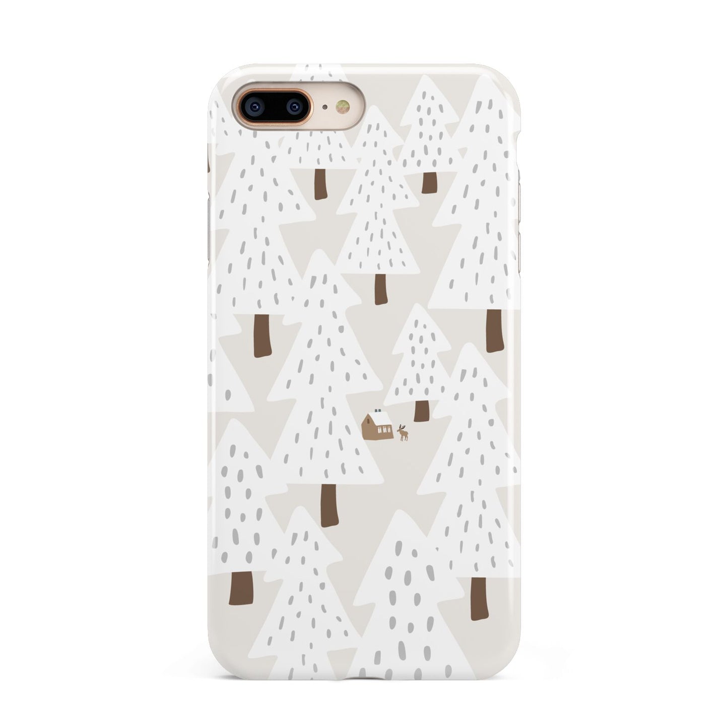 White Christmas Forest Apple iPhone 7 8 Plus 3D Tough Case