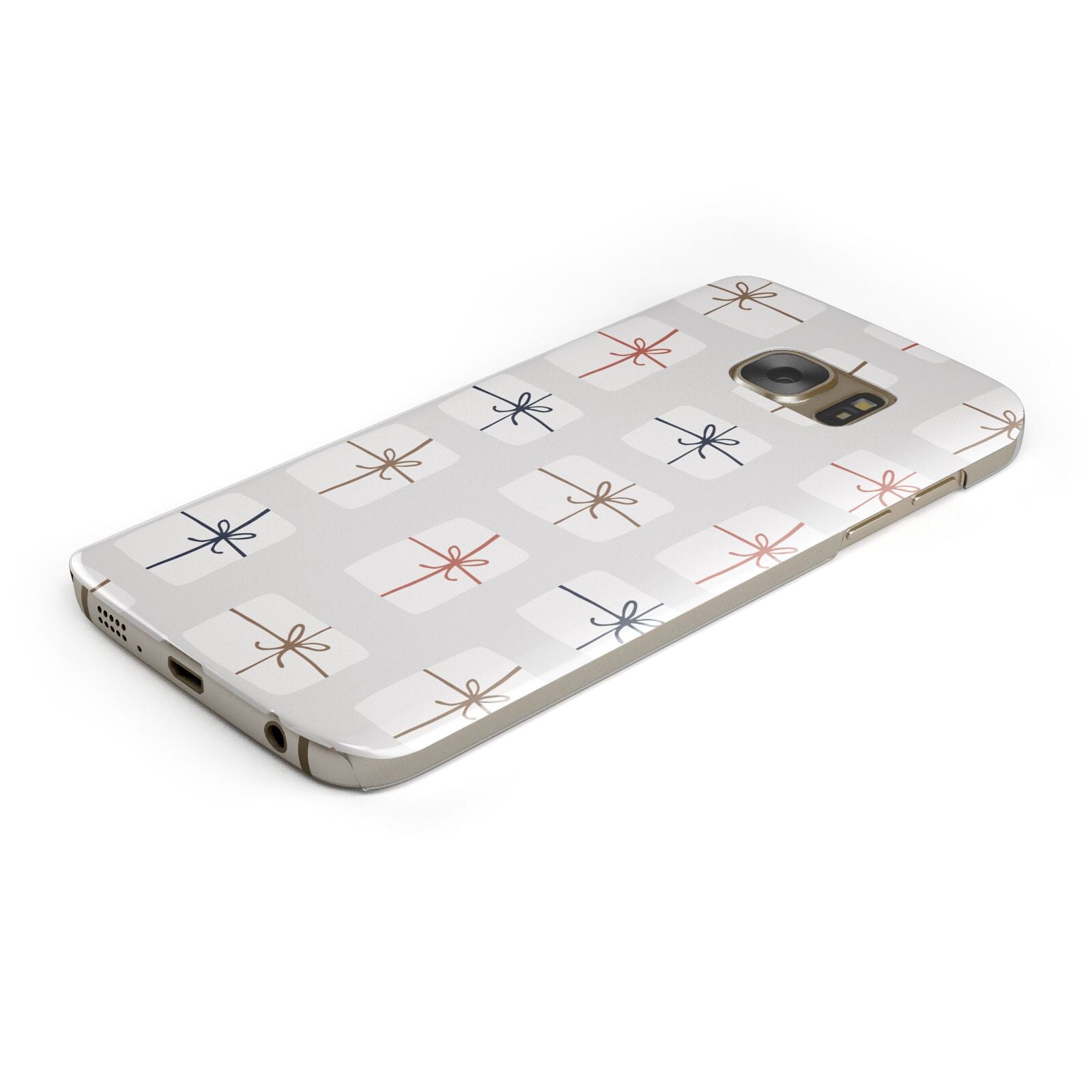 White Christmas Forest Protective Samsung Galaxy Case Angled Image