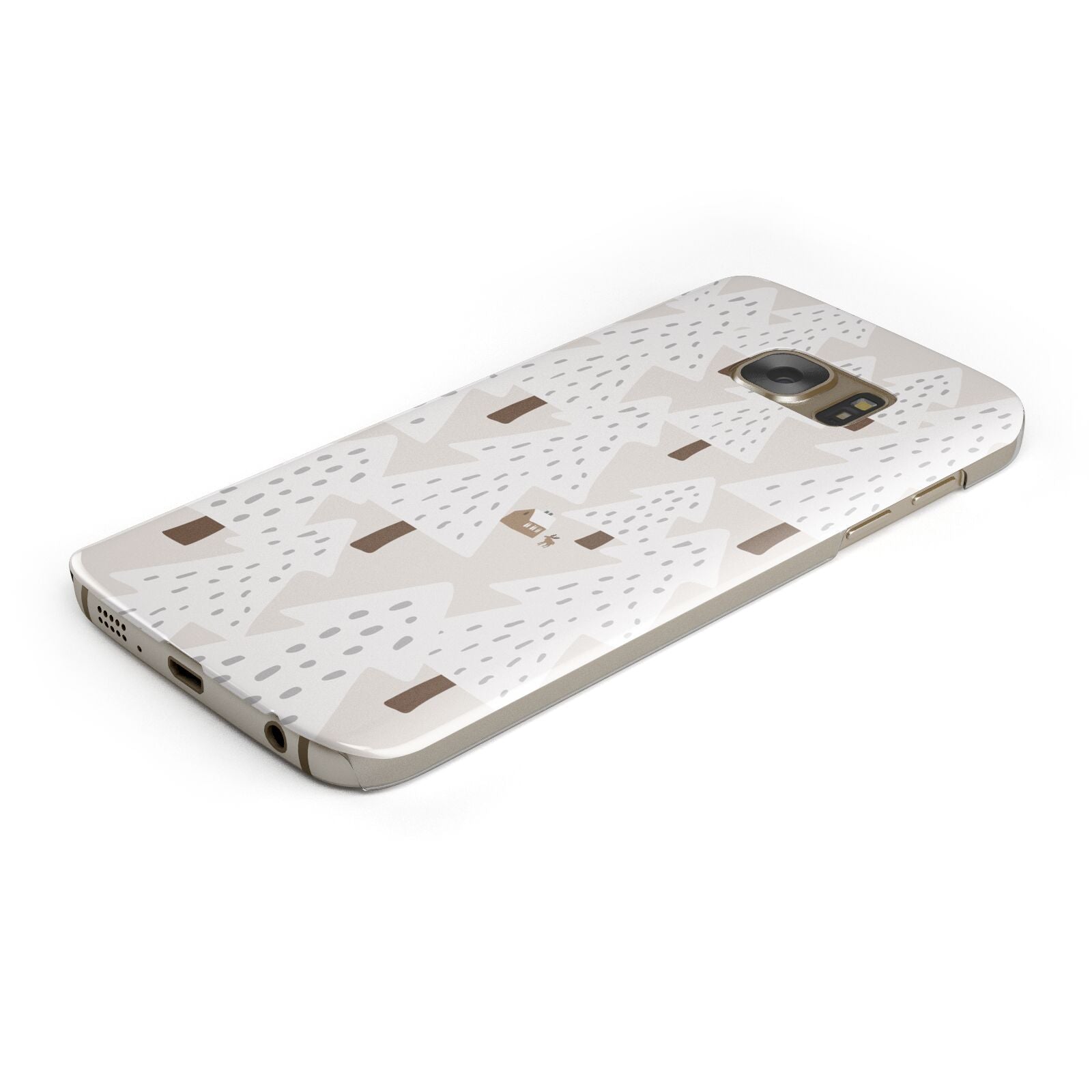 White Christmas Forest Samsung Galaxy Case Bottom Cutout