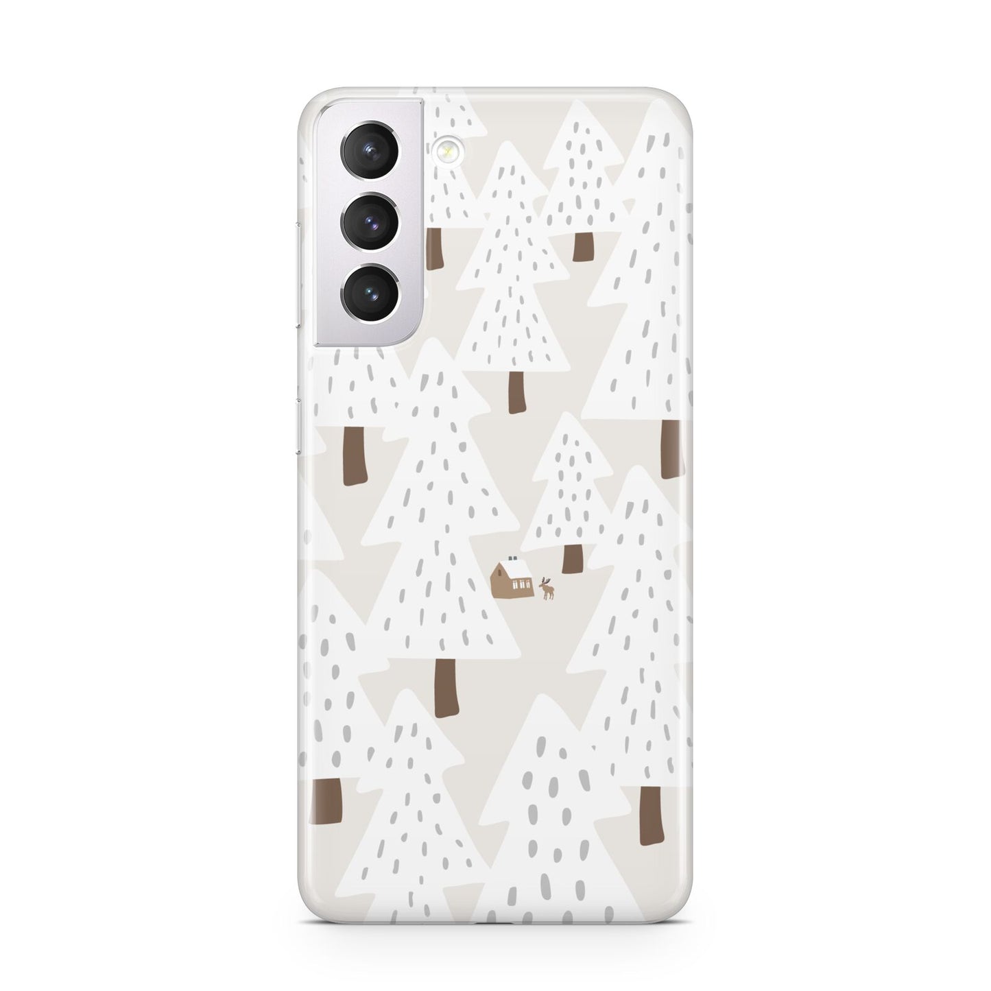 White Christmas Forest Samsung S21 Case