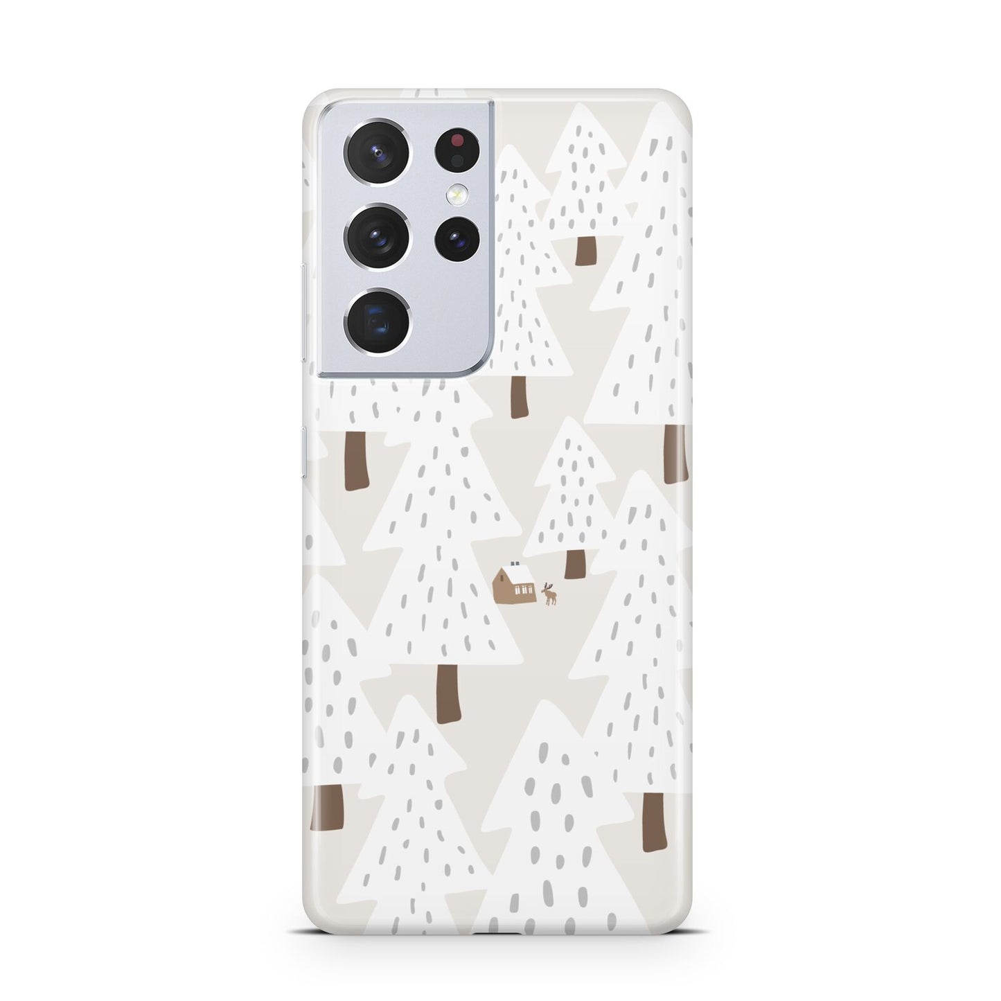 White Christmas Forest Samsung S21 Ultra Case