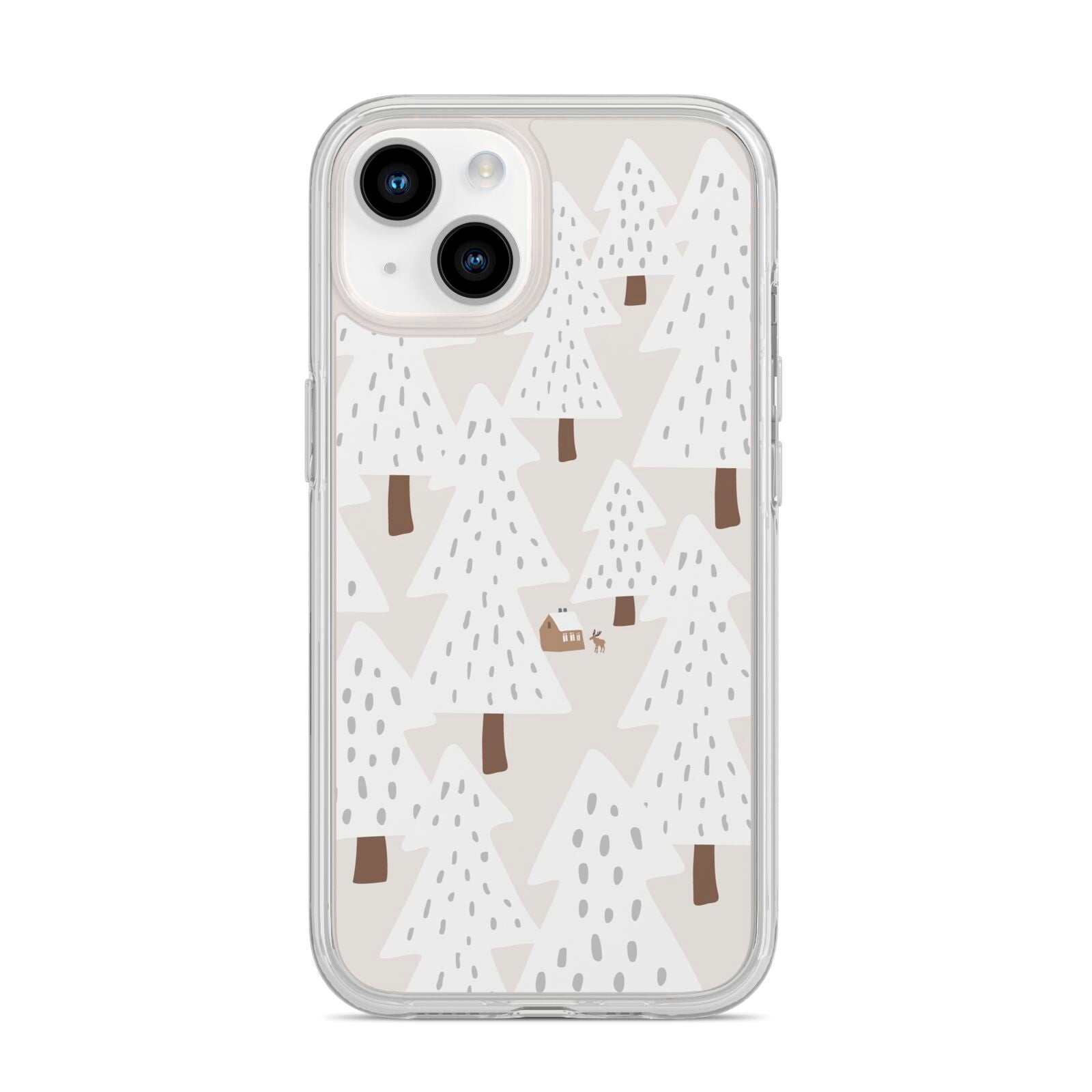 White Christmas Forest iPhone 14 Clear Tough Case Starlight