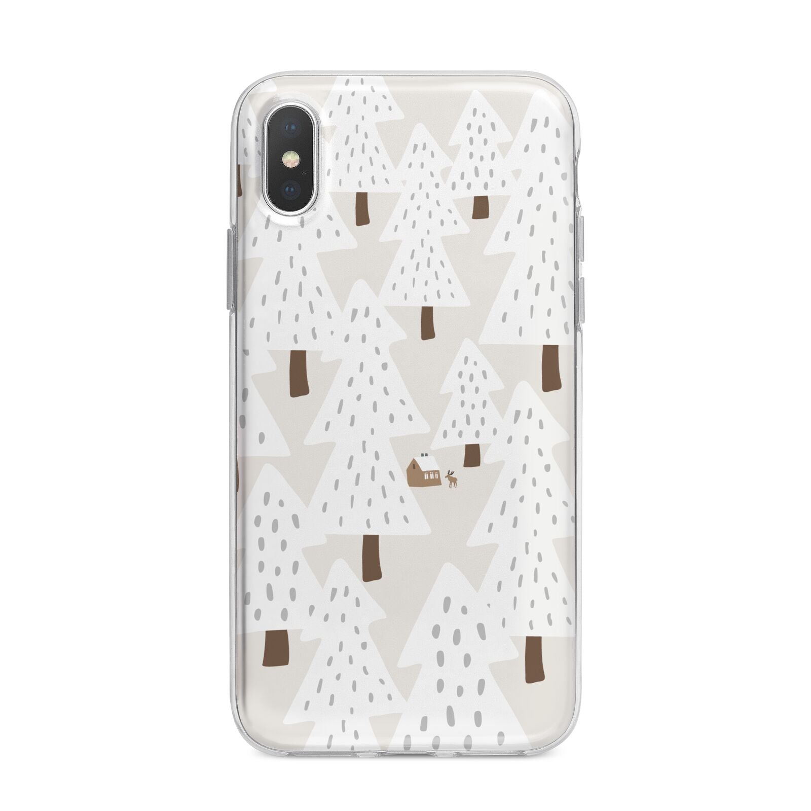 White Christmas Forest iPhone X Bumper Case on Silver iPhone Alternative Image 1