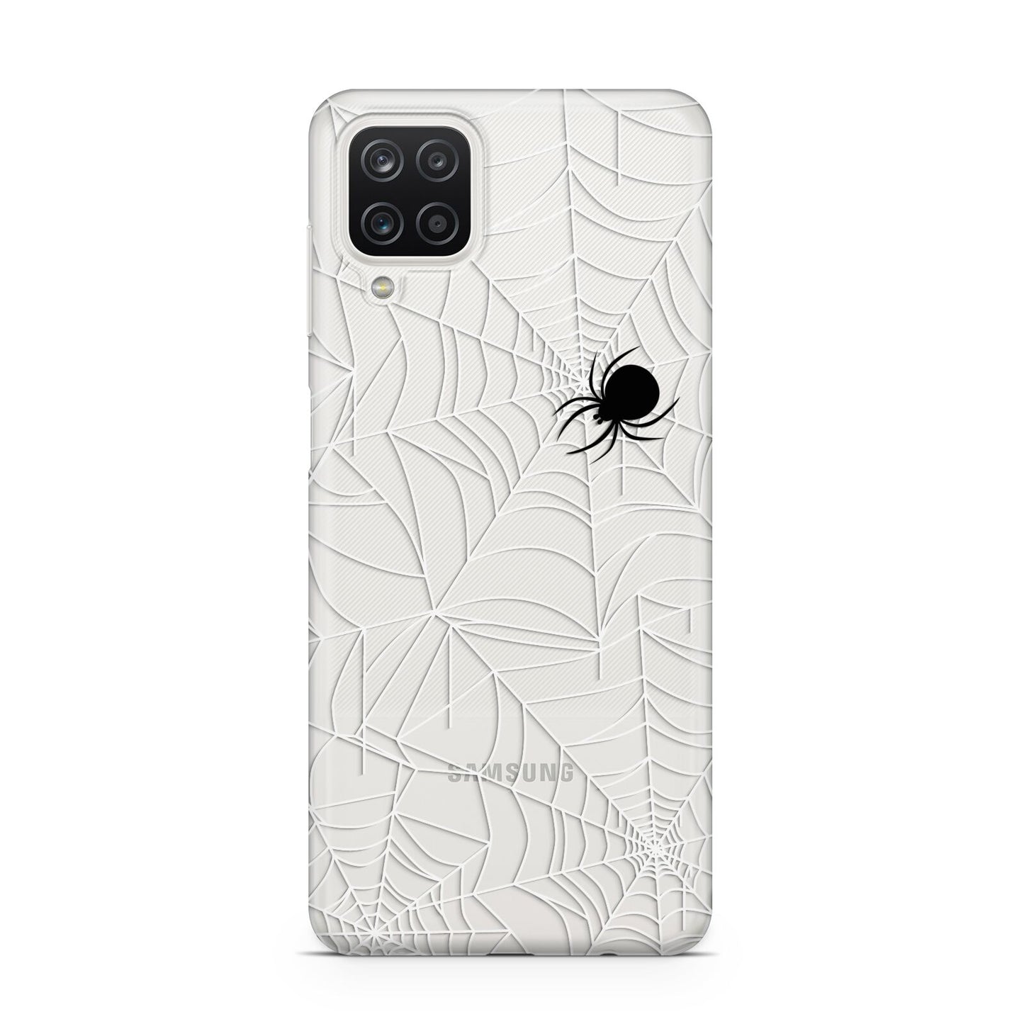 White Cobwebs with Transparent Background Samsung A12 Case