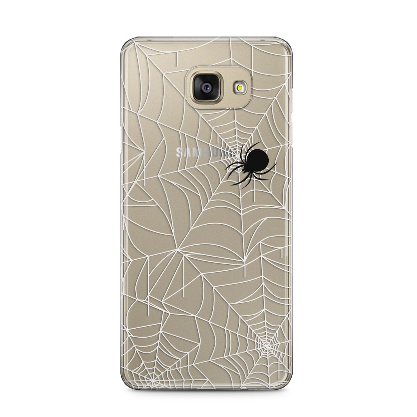 White Cobwebs with Transparent Background Samsung Galaxy A5 2016 Case on gold phone