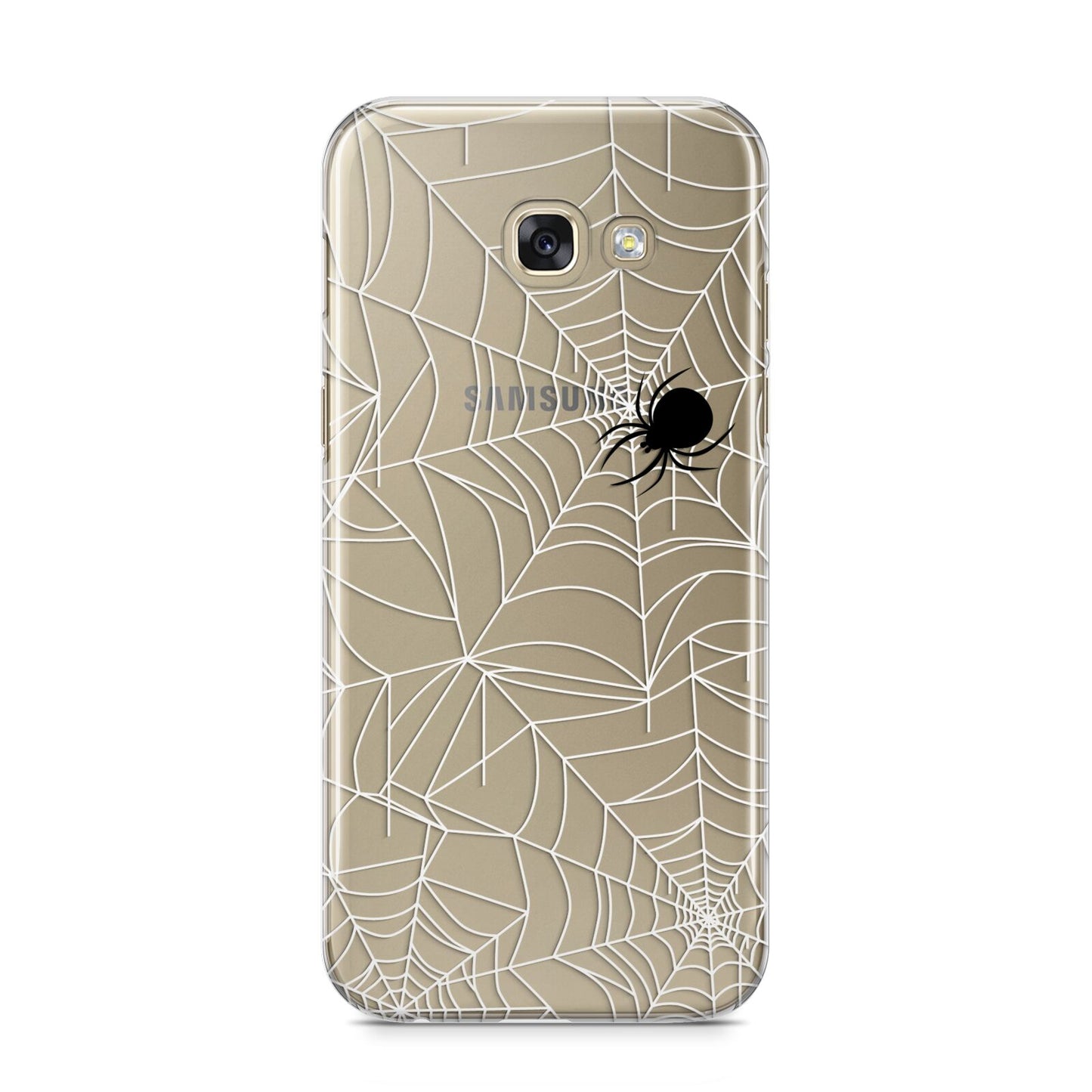 White Cobwebs with Transparent Background Samsung Galaxy A5 2017 Case on gold phone