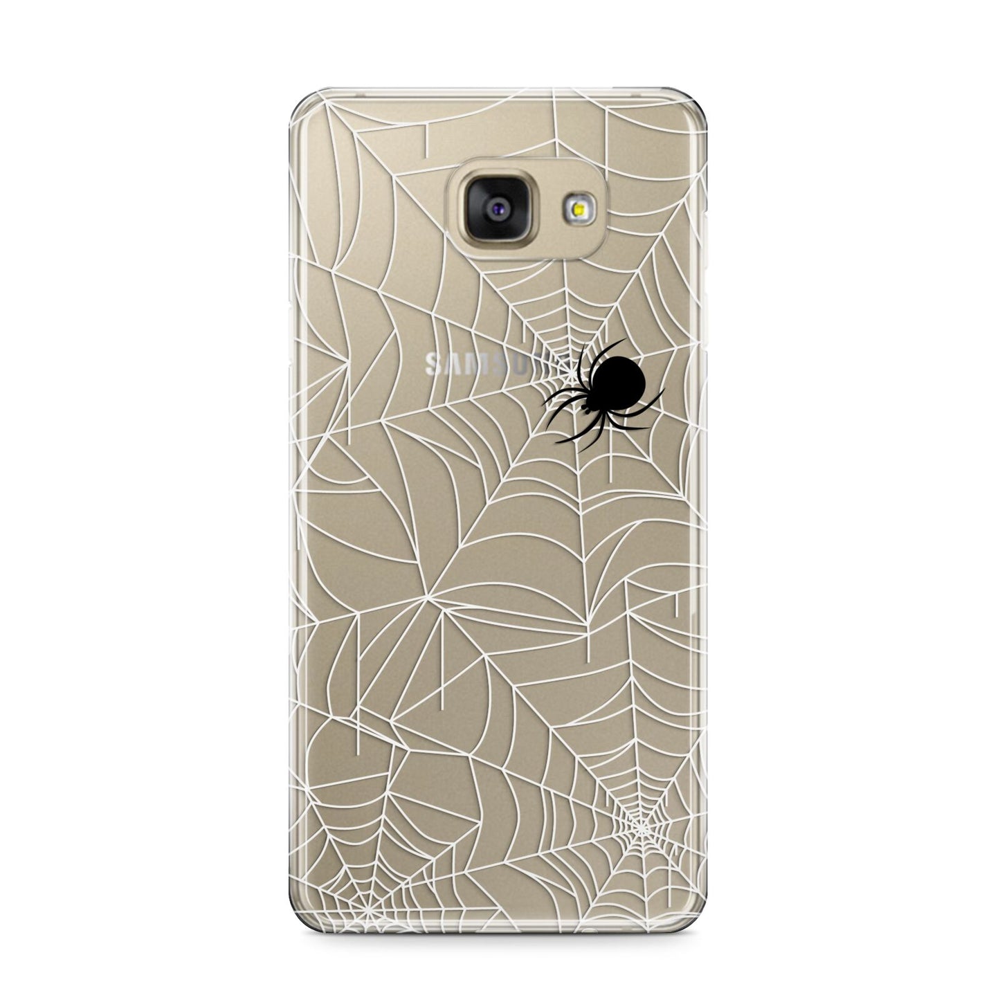 White Cobwebs with Transparent Background Samsung Galaxy A9 2016 Case on gold phone