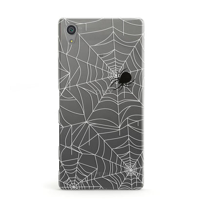 White Cobwebs with Transparent Background Sony Xperia Case