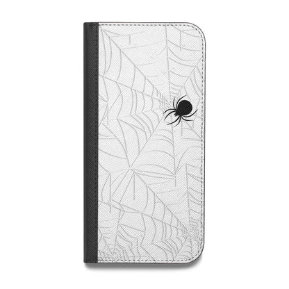 White Cobwebs with Transparent Background Vegan Leather Flip Samsung Case