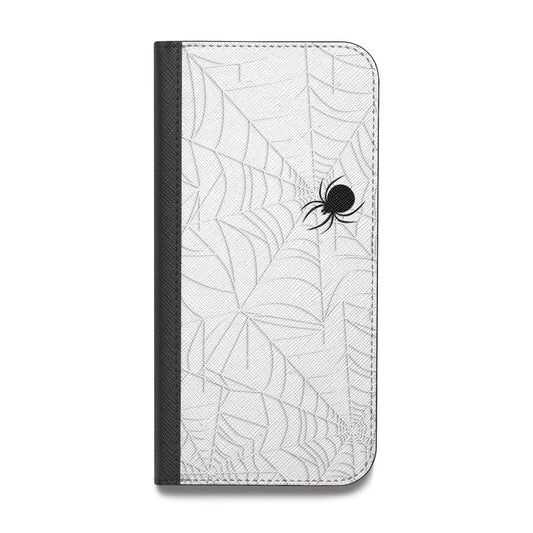 White Cobwebs with Transparent Background Vegan Leather Flip Samsung Case