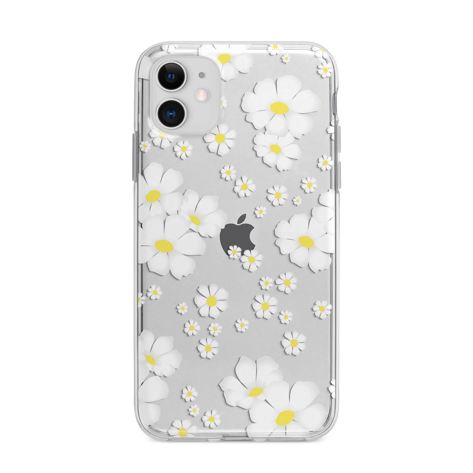 White Daisy Flower Apple iPhone 11 in White with Bumper Case