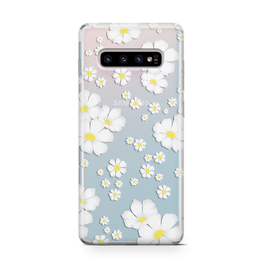 White Daisy Flower Protective Samsung Galaxy Case